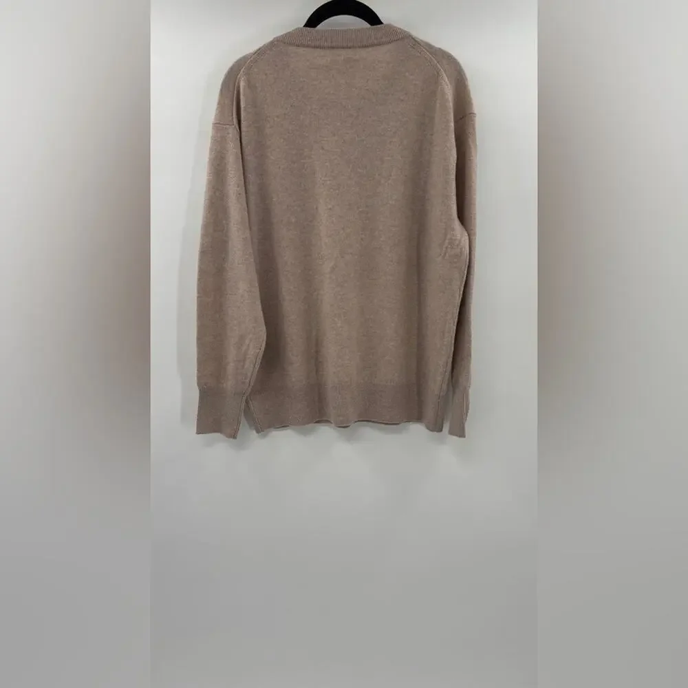 J.Crew Cashmere relaxed crewneck sweater Heather Stone